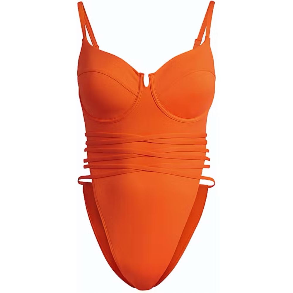 adidas Ivy Park Spaghetti Strap One Piece Swimsuit (Plus Size)